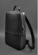 Фото Черный кожаный мужской рюкзак Foster